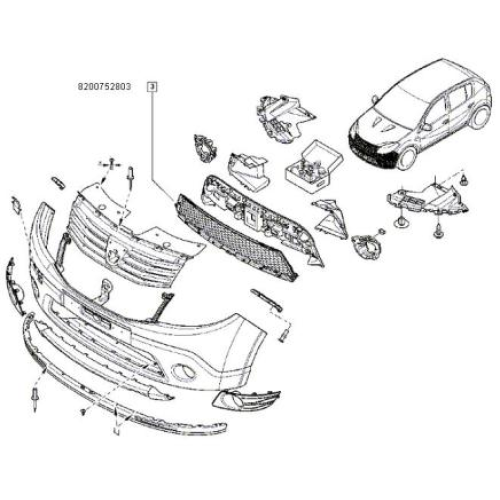 Grila inferioara bara Log. facelift