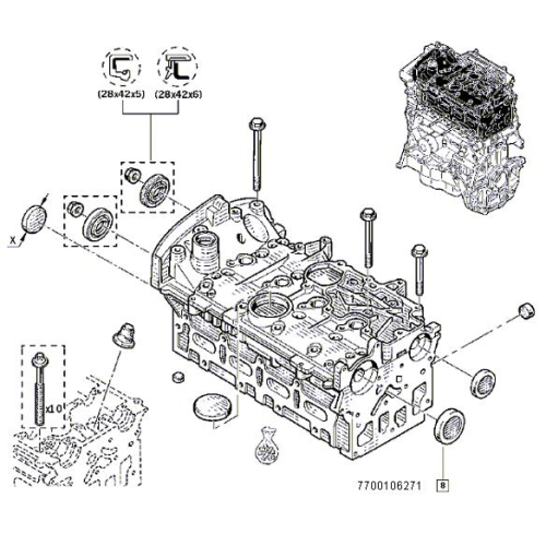 Buson etansare bloc motor Log./Duster 1.6 16v (57.3x10.4) 7700106271
