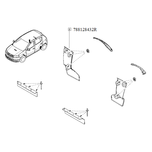 Aparatoare noroi dreapta Dacia Sandero 2 Logan 2 788128432R