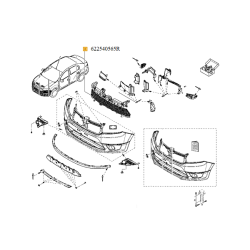 Grila bara fata Dacia Logan II / Sandero II 622540565R