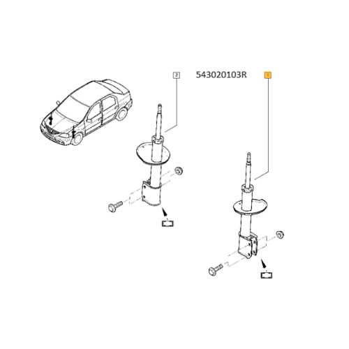 Amortizor suspensie Dacia  Logan / Sandero stepway 543020103R