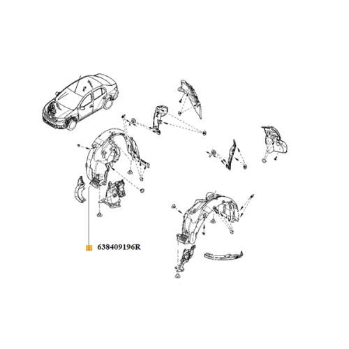 Carenaj dreapta fata Dacia Logan II facelift 638409196R