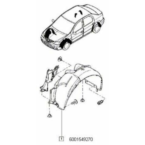 Carenaj roata fata stanga Dacia Logan I 6001549270