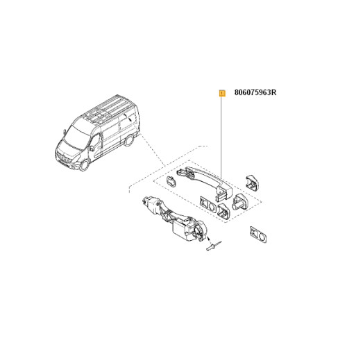 Maner deschidere exterior usa Renault Master III / Trafic III 806073022R