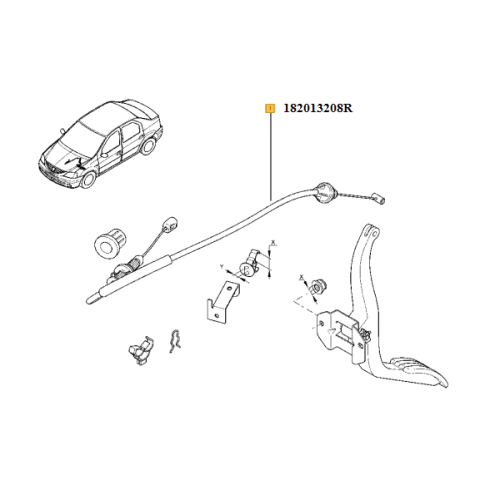 Cablu acceleratie (900mm) Log./Sand. mpi