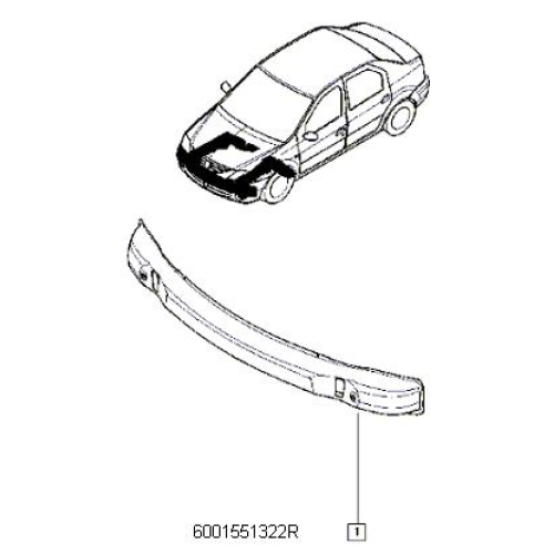 Armatura (traversa) bara fata Dacia Logan 1 / Sandero 1 6001551322