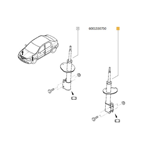 Amortizor fata Dacia Logan MCV 1 6001550750