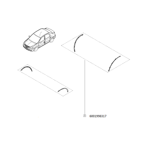 Set protectii aripi spate (la pasaj) Dacia Logan 6001998317